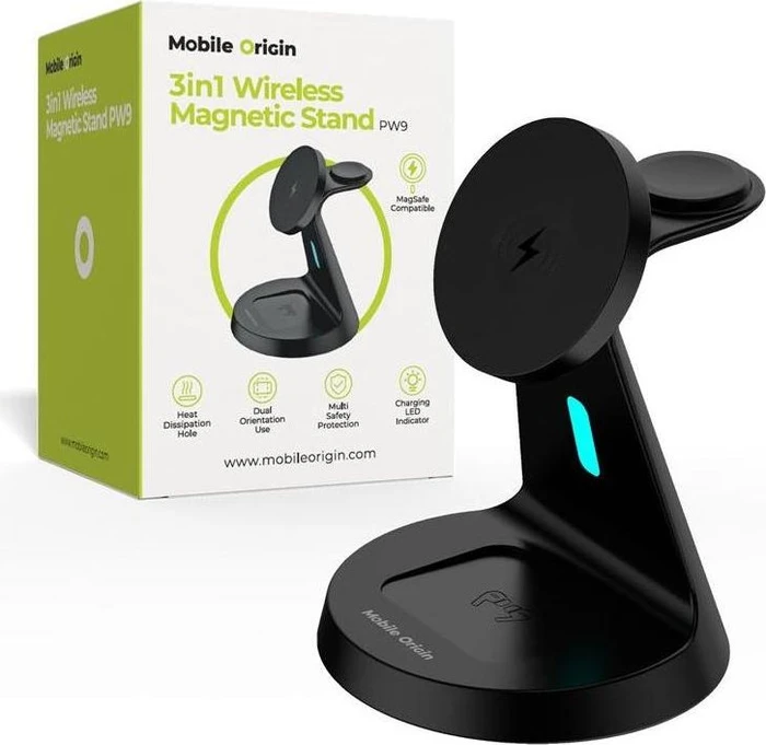 Mobile Origin 3in1 Wireless Magnetic Stand PW9 schwarz