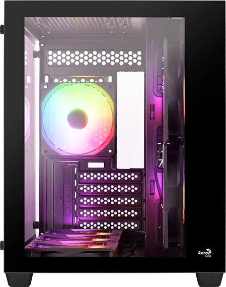 AeroCool Dryft Mini [V1], Lüfter LED Fixed RGB, Glasfenster