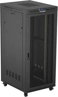 Lanberg 19" Rackschrank 37HE, LCD, freistehend, Flat Pack, V2, Gitternetztür, IP20, RAL 9004, 1000mm tief