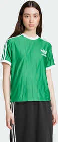 adidas Adicolor 3-Streifen Pinstripe T-Shirt kurzarm grün (Damen)