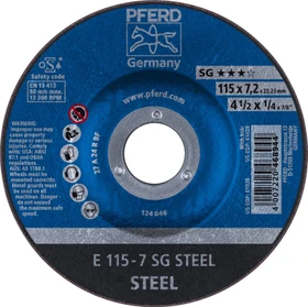 Pferd E 115-7 SG STEEL Schleifscheibe, 115x7.2x22.23mm, 10 Stück