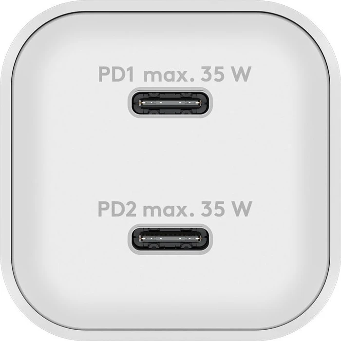 Wentronic Goobay USB-C PD GaN Dual-Schnellladegerät Nano 35W weiß