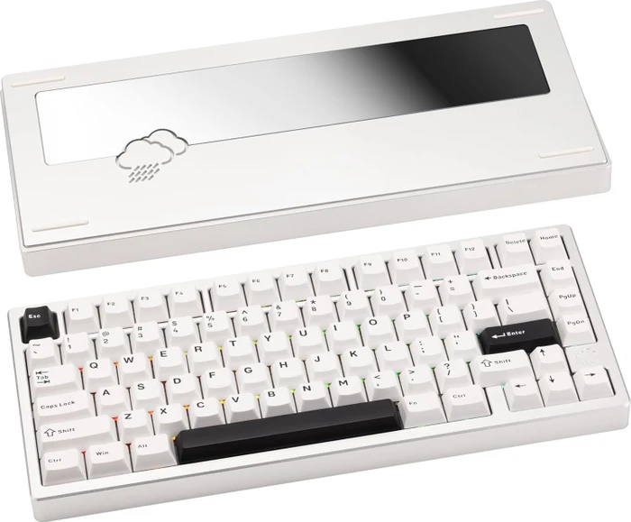 Wobkey Rainy 75 Lite, weiß/silber, HMX Violet Linear, USB/Bluetooth, US