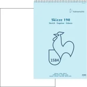 Hahnemühle Skizze 190 Skizzenblock Spiralbindung, A2, 50 Blatt