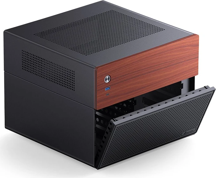 Jonsbo N4 Black, schwarz/braun