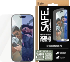 PanzerGlass Safe Anti-Blue Light Screen Protector Ultra-Wide Fit für Apple iPhone 16 Pro