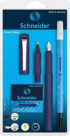 Schneider Ceod Shiny Füllfeder und Kugelschreiber-Set, blau, 9 Stück