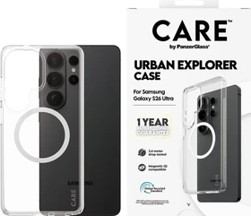 PanzerGlass Care Urban Explorer Case transparent mit Qi weiß für Samsung Galaxy S26 Ultra