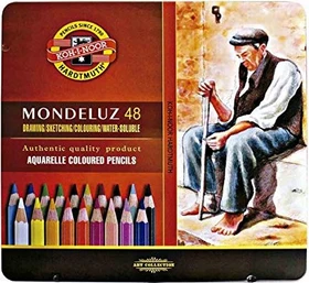 Koh-I-Noor Mondeluz Aquarellstift sortiert, Metalletui, 48er-Set