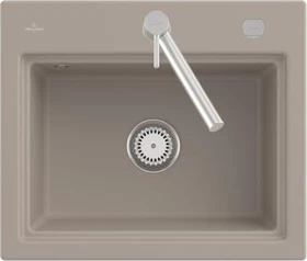 Villeroy & Boch Subway Style 60 S Einbau Becken mittig mit Ablauffernbedienung almond