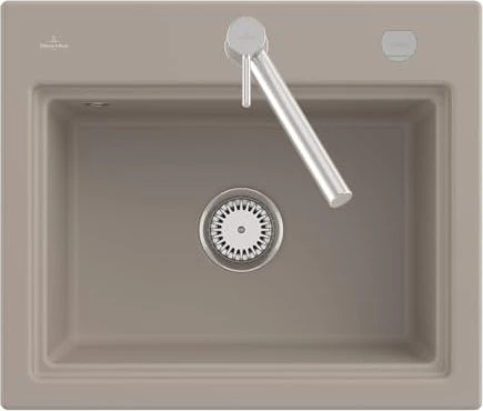 Villeroy & Boch Subway Style 60 S Einbau Becken mittig mit Ablauffernbedienung almond