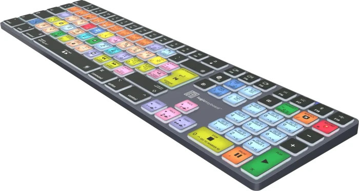 LogicKeyboard Titan Wireless Apple Logic Pro X Mac, Titanium Gray, LEDs weiß, USB/Bluetooth, DE