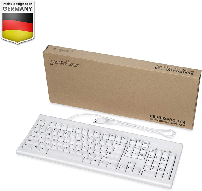Perixx Periboard-106W, weiß, USB, US