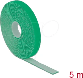 DeLOCK Klettband auf Rolle, 13mm, 5m, grün
