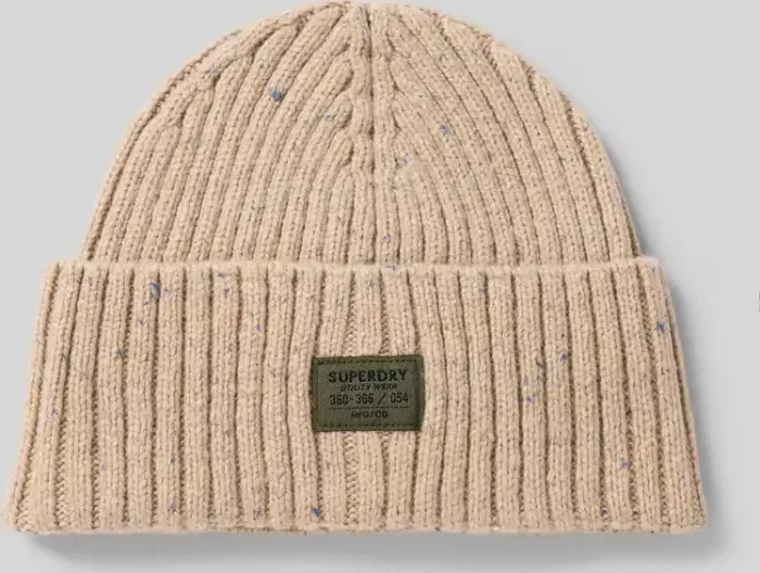 Superdry Workwear Nep Knitted Beanie stone beige nep