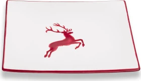 Gmundner Keramik Bordeauxroter Hirsch Dessertteller Trend 20x20cm