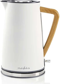 Nedis KAWK510EWT Soft-Touch Wasserkocher mit Holzgriff