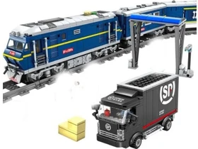 Kazi Zug Elektrozug blau inkl. Waggons und Schienenkreis