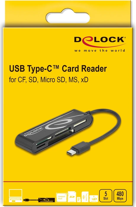 DeLOCK Multi-Slot-Cardreader, USB-C 2.0 [Stecker]