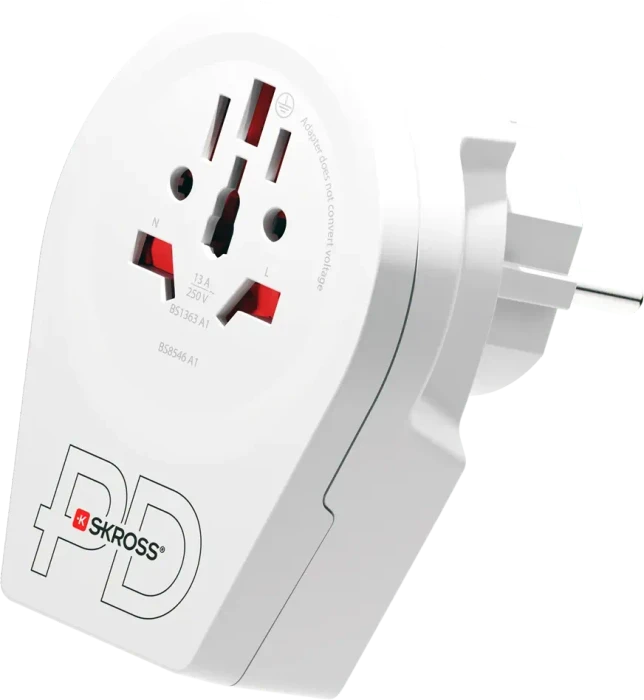 Skross World to Europe USB AC20PD, 1x USB-A, 1x USB-C