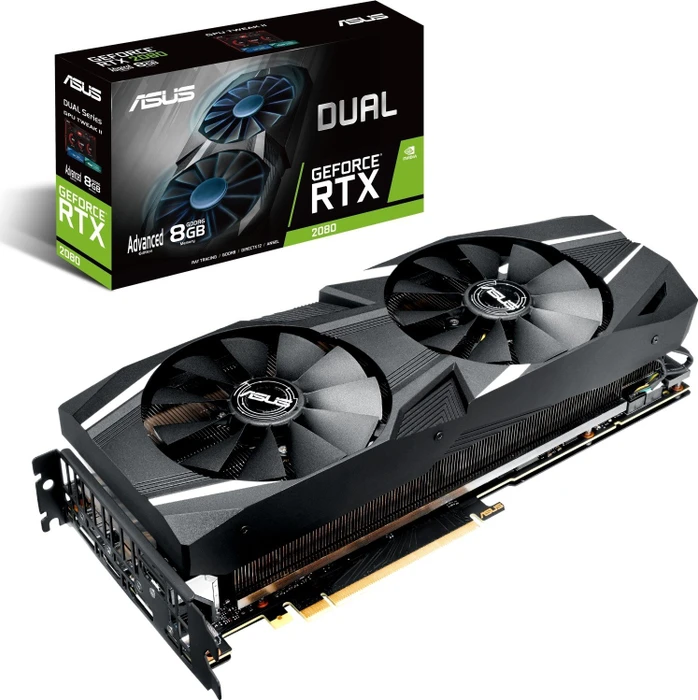 ASUS Dual GeForce RTX 2080 Advanced, DUAL-RTX2080-A8G, 8GB GDDR6, HDMI, USB-C, 3x DP