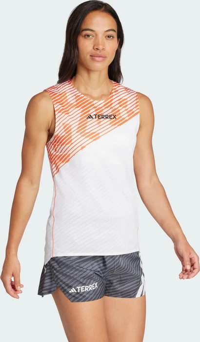 adidas Terrex TRK Pro Laufshirt ärmellos white/semi impact orange (Damen)