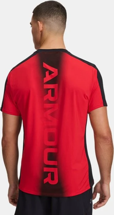 Under Armour HeatGear Wordmark Funktionsshirt kurzarm rot/schwarz (Herren)