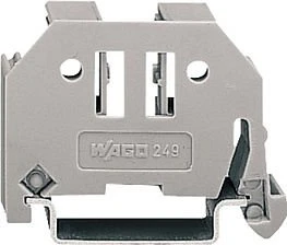 Wago Schraubenlose Endklammer 6mm breit für Tragschiene 35x15 und 35x7,5, grau, 25 Stück