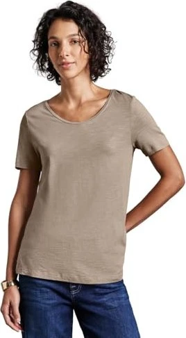 Street One Basic Gerda T-Shirt kurzarm safari beige (Damen)
