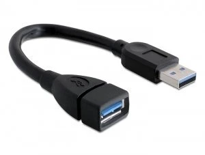 DELOCK Kabel USB 3.0 Verlängerung A Stecker > A Buchse 15cm Image