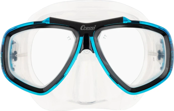Cressi Focus Zweiglasmaske klar/schwarz/hellblau
