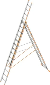 Layher Topic 1040 Alu 3-tlg. Teleskop-Mehrzweckleiter, 3x 14 Stufen