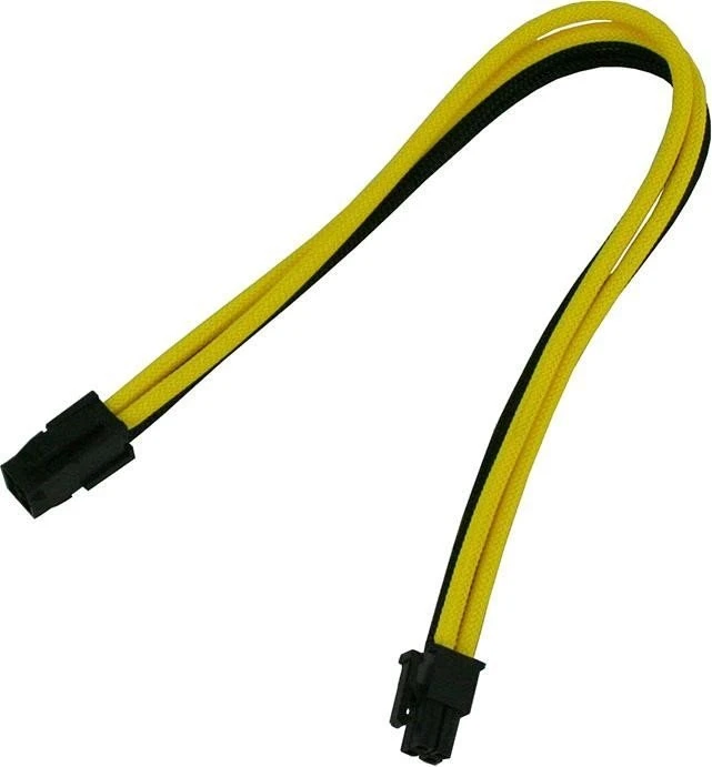 Nanoxia 4-Pin P4 Verlängerung 30cm, single schwarz/gelb
