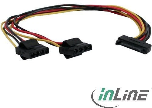InLine SATA Stecker auf 2x Molex [5.25"] Y-Kabel, 0.30m