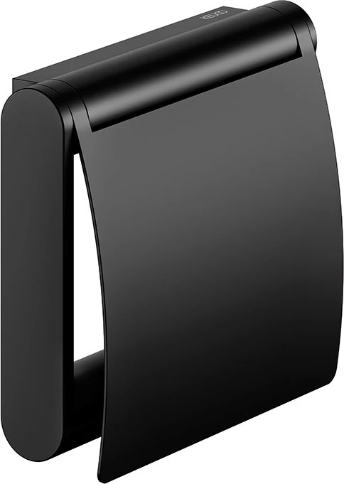 Keuco Plan Toilettenpapierhalter mit Deckel offene Form schwarz matt