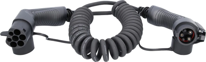KS Tools efuturo Ladekabel spiral Typ 2 auf Typ 1, 3.7kW, 5m Spiralkabel
