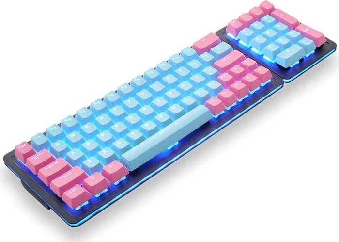 Mountain Mineral Keycap Set, Kunststoff (PBT) Double-Shot, rosa/blau, 113 Tasten (104+9), ANSI-US
