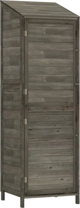 vidaXL Massivholz Geräteschrank 55x174cm anthrazit