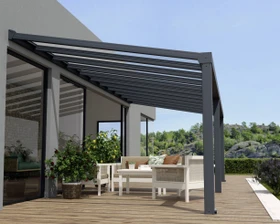 Palram Canopia Stockholm Terrassenüberdachung 805x342cm anthrazit