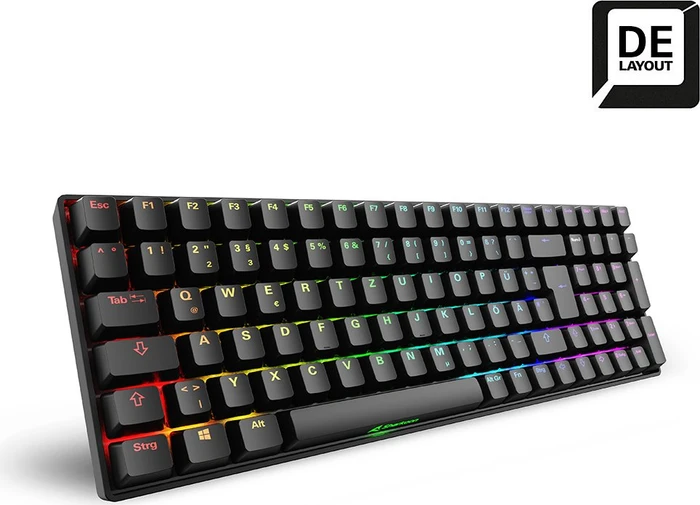 Sharkoon Skiller SGK50 S2, schwarz, LEDs RGB, hot-swap, Gateron YELLOW, USB, DE