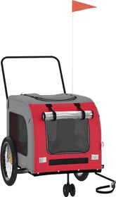 vidaXL Hunde 68x134cm Fahrradanhänger rot