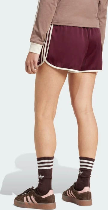 adidas Adicolor 3-Streifen Sprinter Laufhose kurz maroon/cream white (Damen)