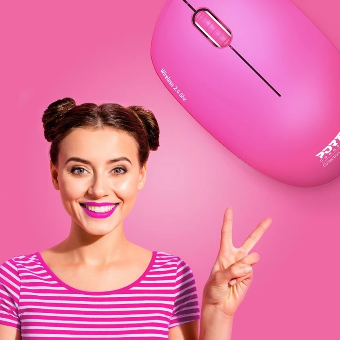 Port Designs Wireless Mouse Collection rosa, USB