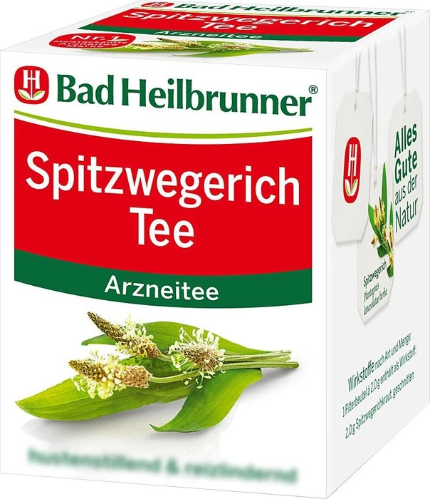 Bad Heilbrunner Spitzwegerich Tee Beutel, 8 Stück