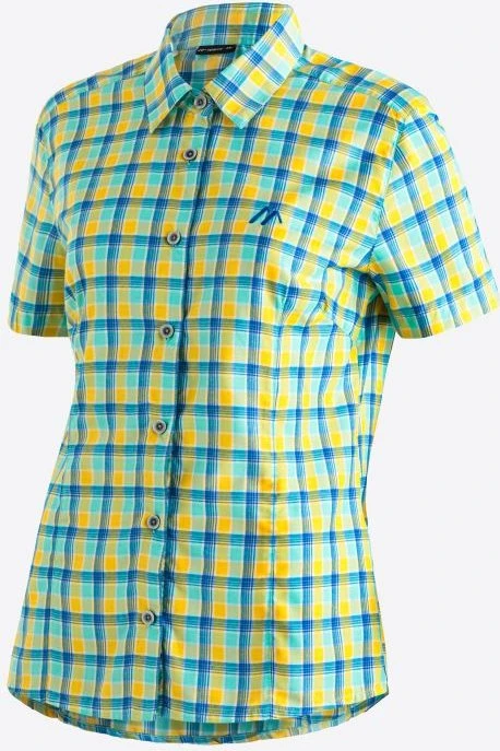 Maier Sports Philina Hemd kurzarm blue yellow check (Damen)