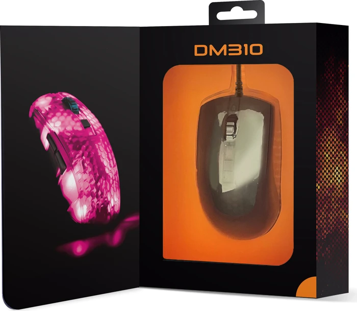 Deltaco DM310 RGB Ultralight Gaming Mouse schwarz/transluzent, USB