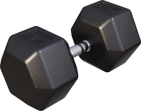 Gorilla Sports Hexagon Gummi Kurzhantel 45kg
