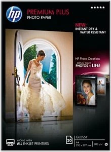HP Premium Plus Fotopapier glänzend weiß, A4, 300g/m², 20 Blatt