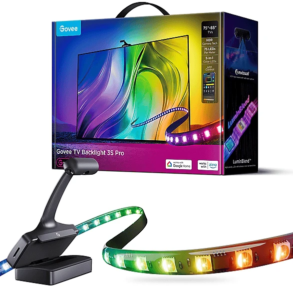Govee Hintergrundbeleuchtung TV 3 Pro mit HDR-Dreifachkamera für 75-85 Zoll