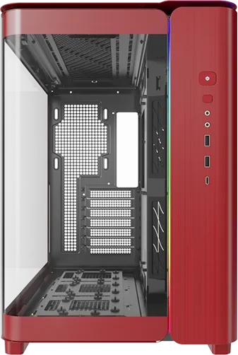 Montech King 95 Vibrant Red, rot, Glasfenster